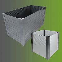 Aluminum planter JANUSrectangularsquarecontemporary
