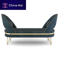 Contemporary upholstered bench Borealvelvetcopper basegreen
