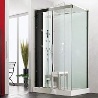 Steam shower cubicle Horizonglasssteelbrass
