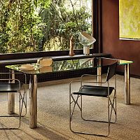 Contemporary table MARCUSOglasssteel baserectangular