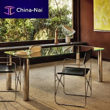 Contemporary table MARCUSOglasssteel baserectangular