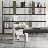 Contemporary chair Mirageindoorfabricmetal base