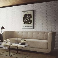 Contemporary sofa VILHELMfabricleathersheepskin