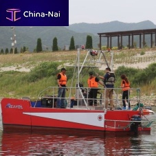 Waste recovery barge 8 Moil spill recovery bargeoutboardrigid hull