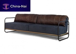 Contemporary sofa BRERAfabricleatherbrown