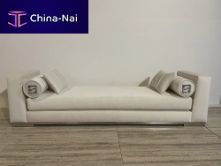 Contemporary upholstered bench Signaturefabricleatherpolished brass base