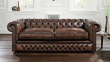 Chesterfield sofa HOLYROODleatherbrown2-person