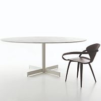 Contemporary table LEMMAmarblemetal baseround