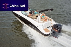 Outboard deck boat 243 DCdual-consolebowrideropen