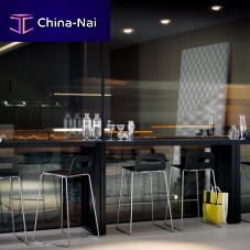 Contemporary high bar table PANCOwoodenlaminatelacquered metal base