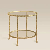 Contemporary pedestal table 2 PLATEAUXglassbronze baseround