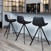 Contemporary bar chair RAFAELindoorleatherlacquered metal base