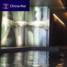 Backlit glass panel HOTEL SACCHARUMlaminatedpatternedwith digital printing