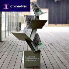 Magazines and newspaper display rack  livre ouvertthermo-lacquered steel4-shelfcustom