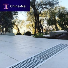 Drainage channel with grating PEGASUS PLUS ONE S - POZ90-1335P seriespolypropyleneABSfor public spaces