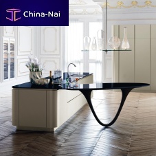 Contemporary kitchen Olawoodenislandpeninsula