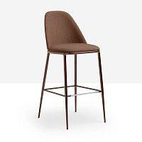 Contemporary bar chair Lea H76/H75indoorleathermetal base