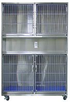 Veterinary isolation cage 1300-204-compartmentstainless steel2-shelf