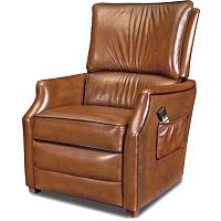 Contemporary relaxing armchair TESSA leatherrecliningwith footrest