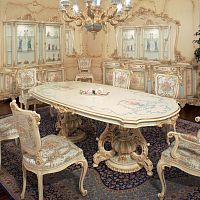 Classic dining table lacquered woodovalhome