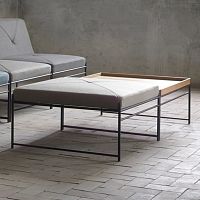 Contemporary ottoman UNITfabricleathersquare