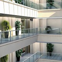 Glass railing RABEL 1200aluminumlaminateglass panel