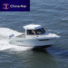 Outboard day fishing boat 635 Fisherwith enclosed cockpittwin-berth