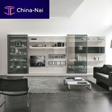 Contemporary TV wall unit Off-shoreMDFsmoked glasstempered glass