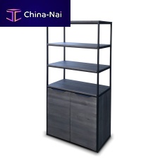 High sideboard AACHENcontemporaryoaksteel