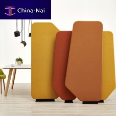 Free-standing acoustic panel SCREEN PANELSmobilefabricsolid wood