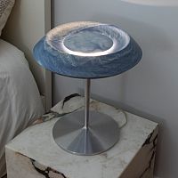 Table lamp FIORE AZULbedside tablebrushed aluminumquartzite