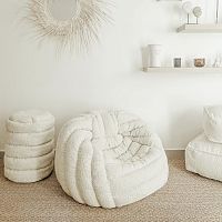 Contemporary armchair XL Igloofabricwhitewith armrests