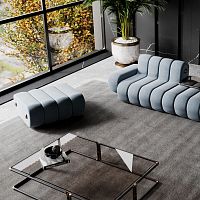 Contemporary ottoman DAKOTAleatherrectangularupholstered