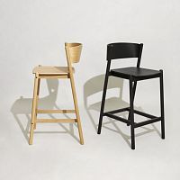 Contemporary bar chair Obliqueindooroaklacquered wood