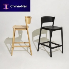 Contemporary bar chair Obliqueindooroaklacquered wood