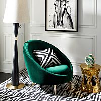 Contemporary armchair ETHERvelvetcottonpolished brass