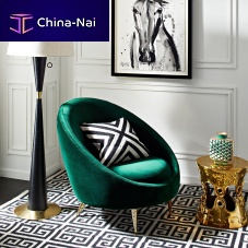 Contemporary armchair ETHERvelvetcottonpolished brass