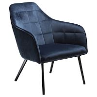 Traditional armchair EMBRACE velvetleathersteel