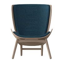 Contemporary fireside chair THE READERoakupholsteredgray