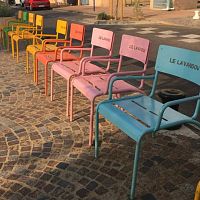 Contemporary chair CADIRAoutdoorgalvanised steelgalvanised steel base