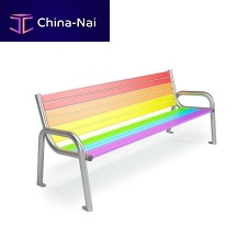 Contemporary public bench 14480 galvanised steelpainted steelwith backrest