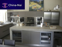 Contemporary kitchen TRADITIONAL STONE : VILLEBOIS STONEnatural stoneislandhandleless