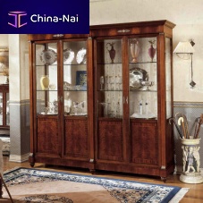 Traditional china cabinet 849Xwalnutmahogany