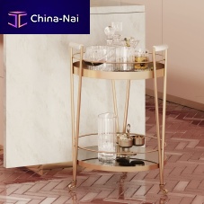 Beverage trolley CROSSROADSbrasswalnut