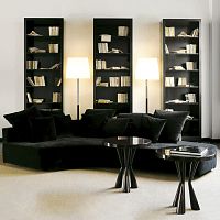 Corner sofa PIANOFORTEcontemporaryfabricblack