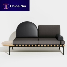 Contemporary daybed GRIDfabricleatherwooden