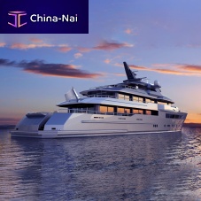 Cruising mega-yacht 5500 raised pilothousepropeller shaftsteel