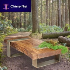 Original design coffee table RADURACornish oakwooden baserectangular
