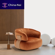 Contemporary armchair Danafabricleatherwooden