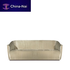 Traditional sofa MIAvelvetbeigebrass base